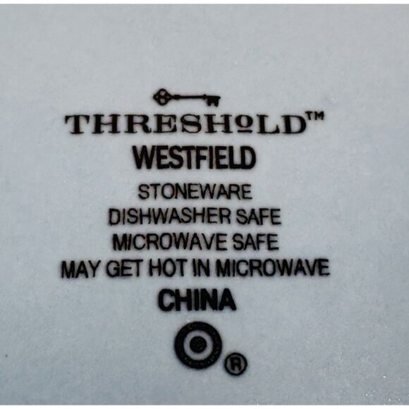 Threshold Target WESTFIELD Aqua Blue Embossed Rings Coupe Dinner Plates Set of 2 - Picture 6 of 11